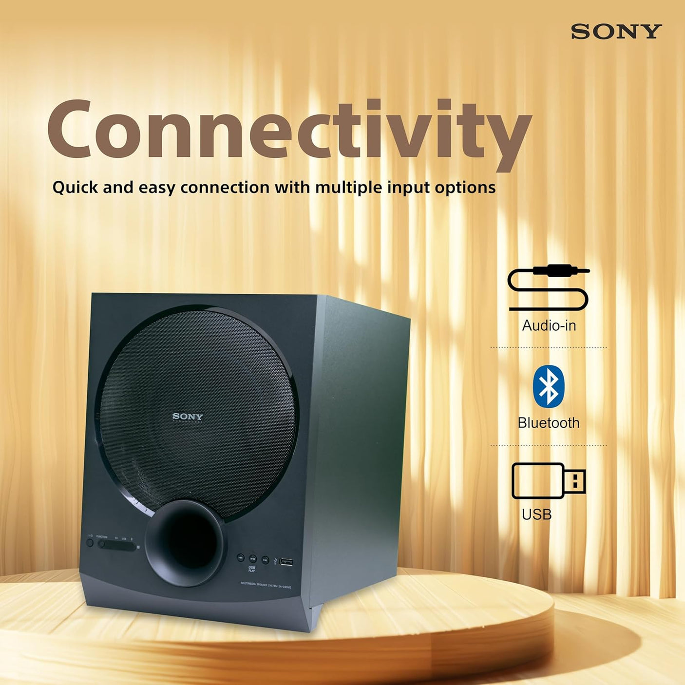 Sony New SA-D40M2 4.1ch Home Theatre/PC Speaker System with 100W Power Output and Powerful Subwoofer - Black