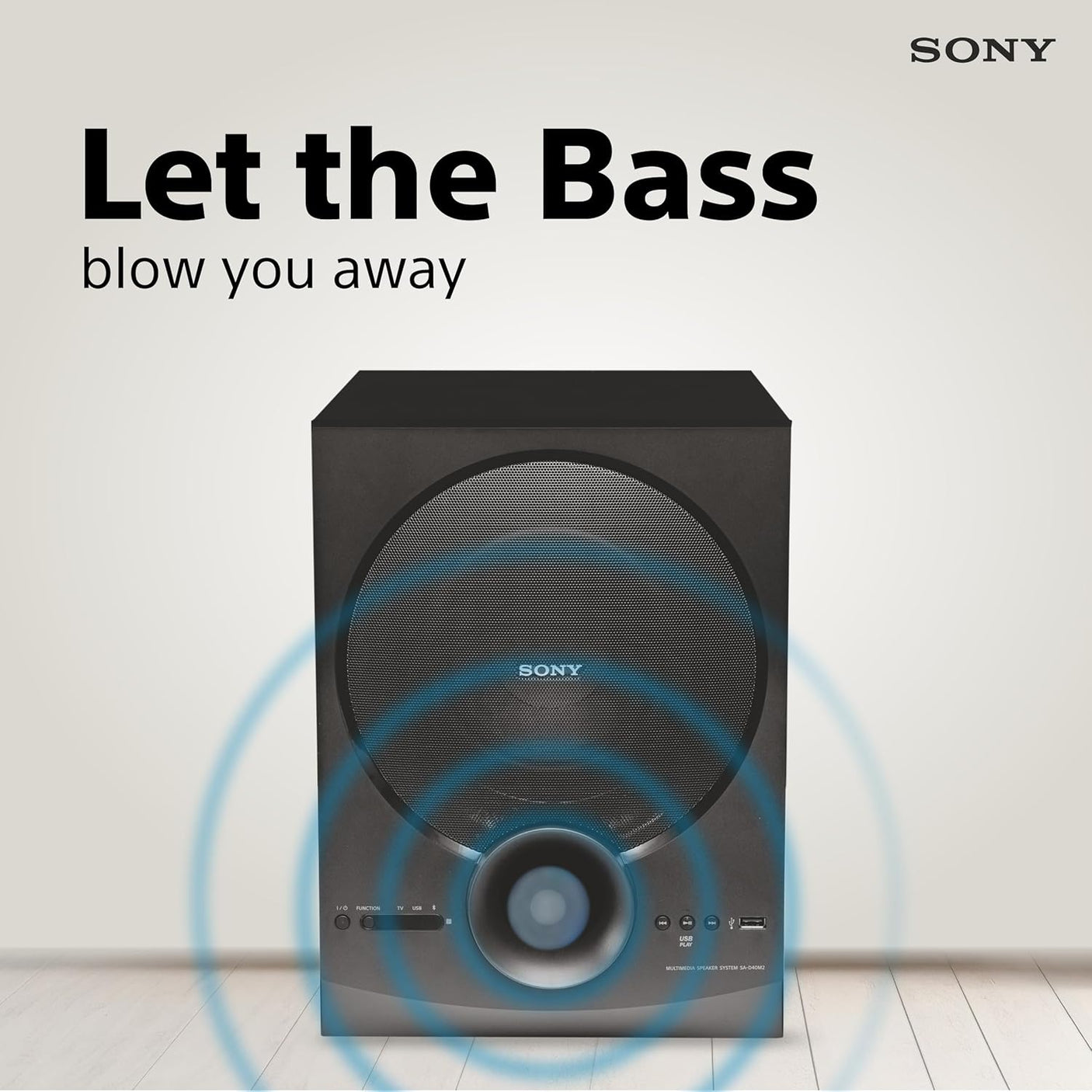 Sony New SA-D40M2 4.1ch Home Theatre/PC Speaker System with 100W Power Output and Powerful Subwoofer - Black
