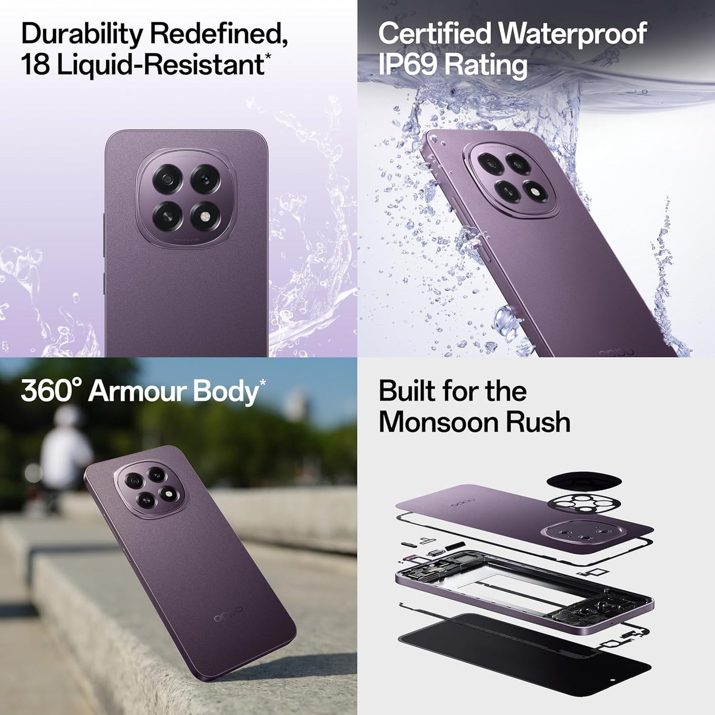 OPPO F29 5G (Solid Purple, 8GB RAM, 256GB Storage)