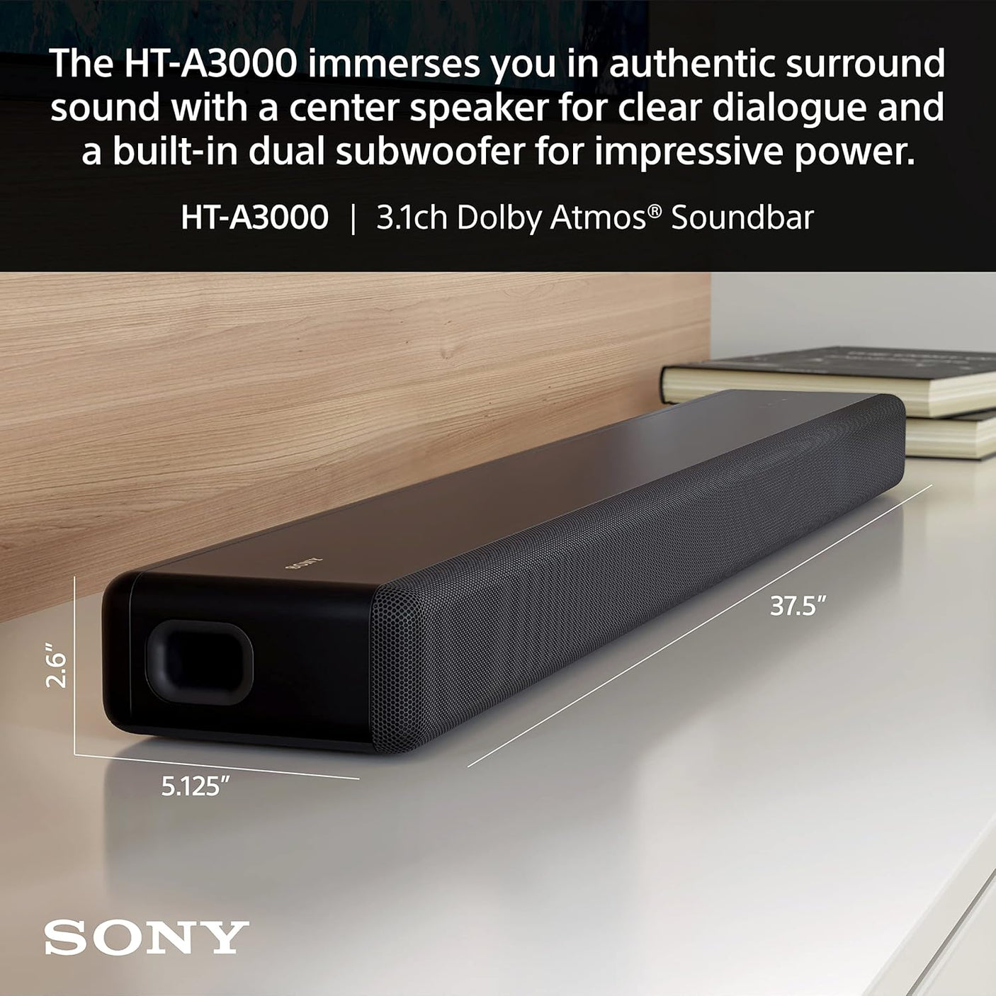 Sony HT-A3000 A Series Premium Soundbar 3.1Ch 360 Spatial Sound Mapping Soundbar For Surround Sound Home Theatre System With Dolby Atmos