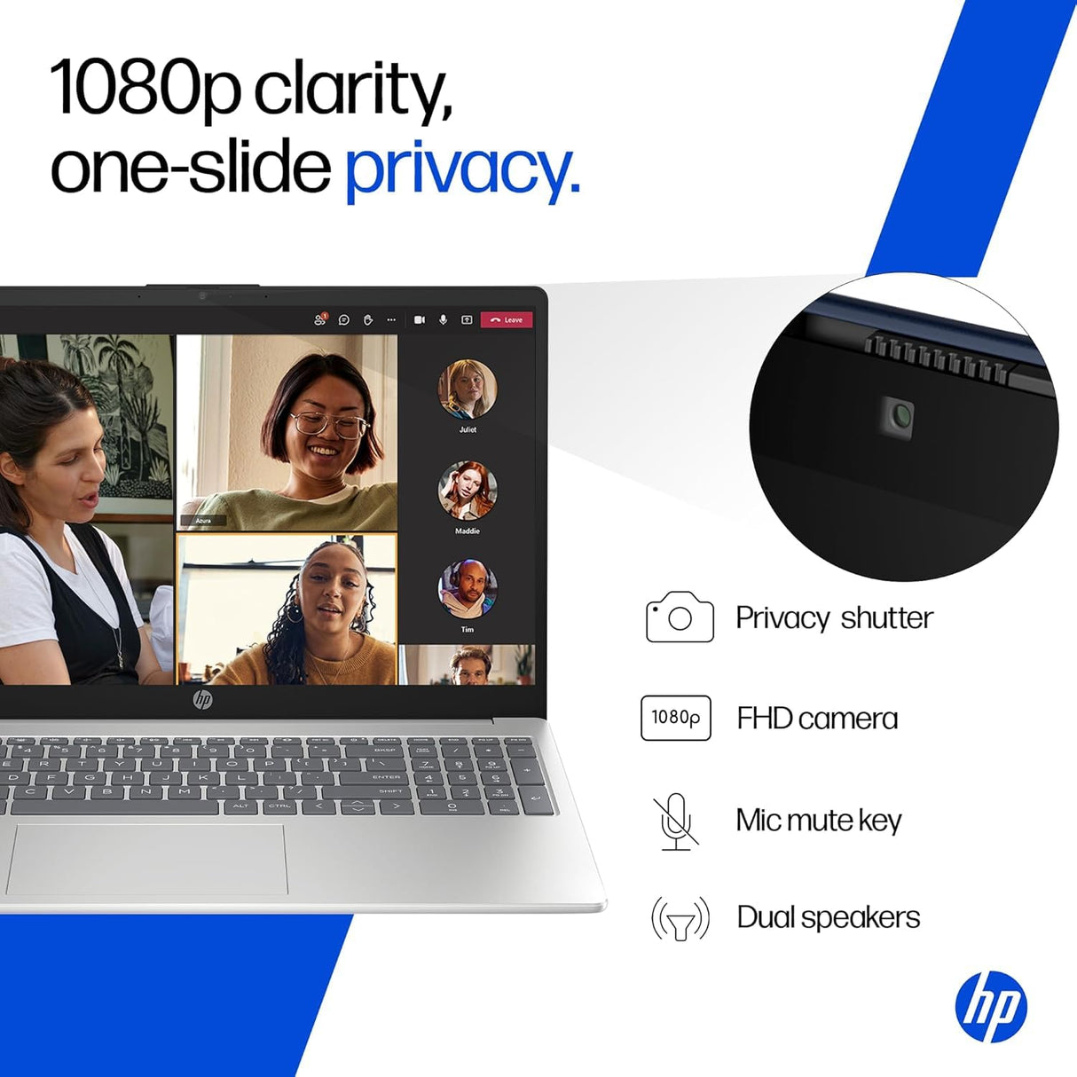 HP 15 fd0682TU Laptop (Intel Core 5 120U, 16GB RAM, 512GB SSD, 15.6” FHD Display, Windows 11 | MS Office 2024, Silver)