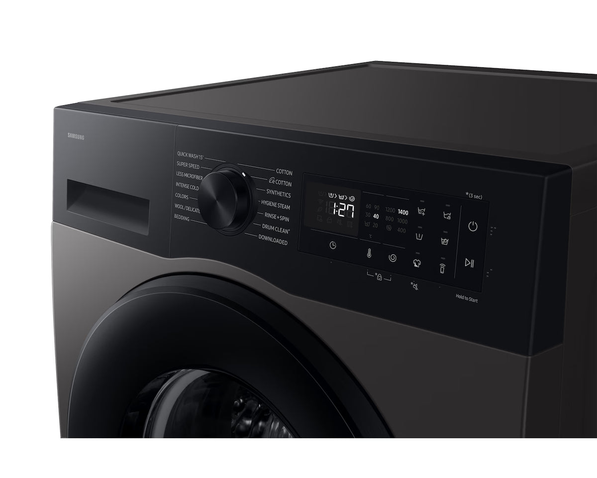 Samsung 12 Kg Wi-Fi Fully Automatic Front Load Washing Machine | AI Eco bubble, Hygiene Steam, 5 Star, Refined Inox | WW12DG5B24AX