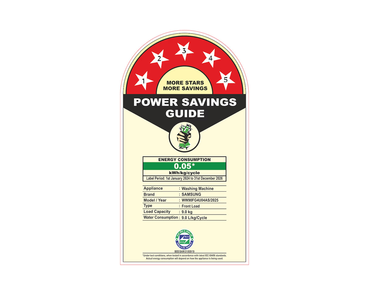 Samsung 9 kg Front Load Washing Machine, Hygiene Steam, Fully Automatic Front Load Washing Machine (WW90FG4U04AS)