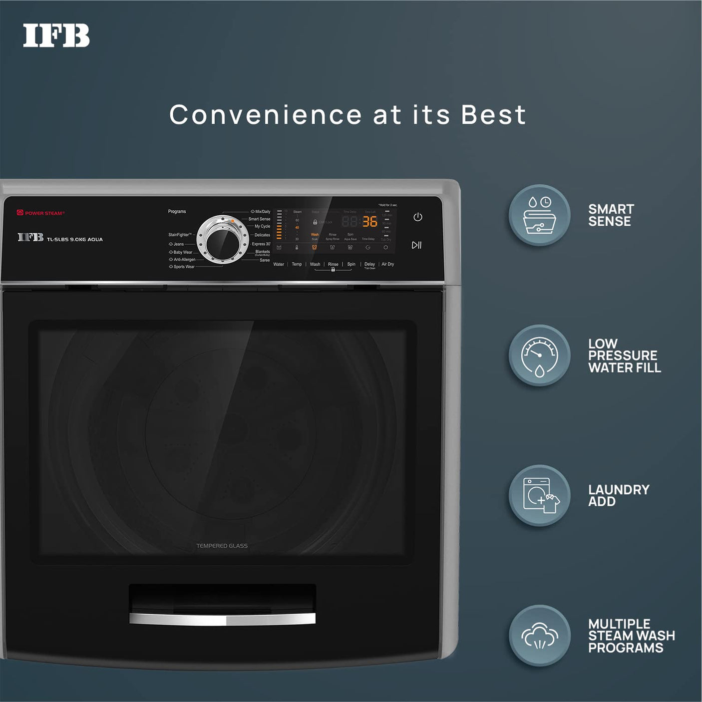IFB 9.0 Kg 5 Star Top Load Washing Machine (90SLBS AQUA, Silver, Inbuilt Heater)