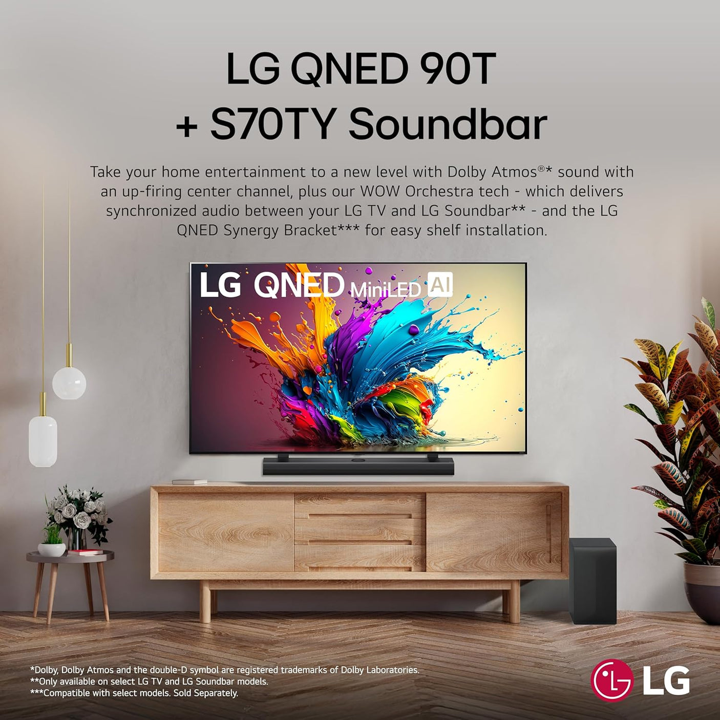 LG S70TY 400W 3.1.1 Channel Dolby Atmos, Center Up-Firing, Wow Orchestra Soundbar with HDMI, USB & Bluetooth Connectivity (Black)