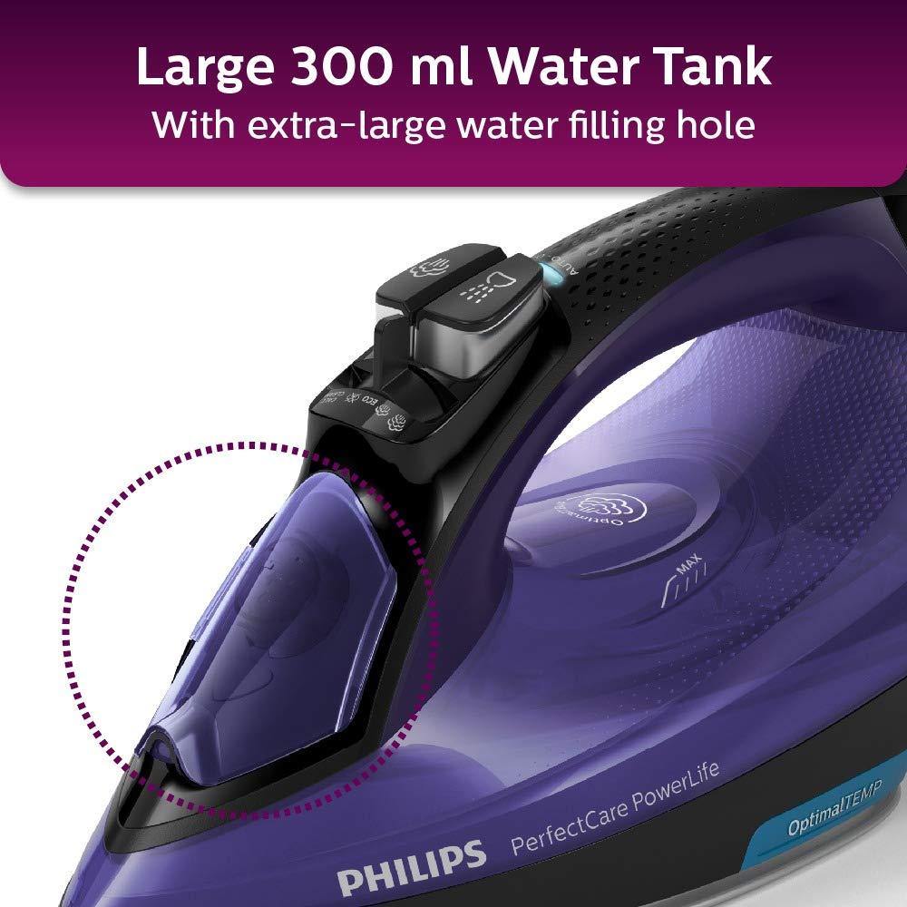 PHILIPS Plastic Perfect Care Power Life Steam Iron Gc3925/34,2400 Watts Up To 45 G/Min Steam Output,Optitemp Technology