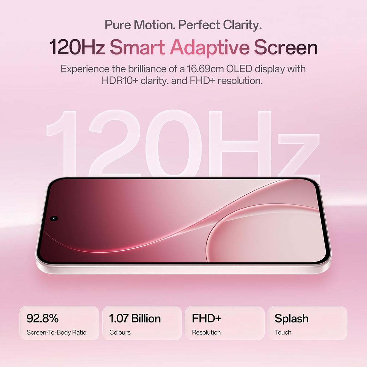 Oppo Reno15C 5G (Afterglow Pink, 8GB RAM, 256GB Storage) – AI Camera, 120Hz Display & Fast 5G Performance