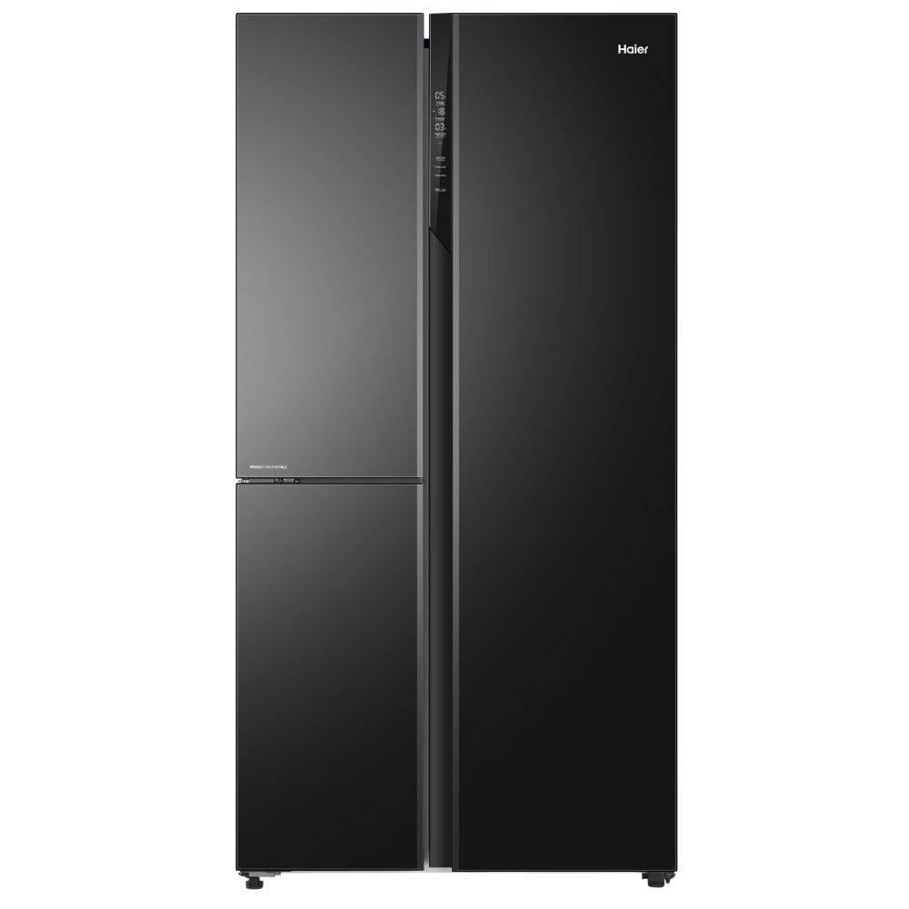Haier 598 Litres 3 Star Frost Side-by-Side Smart Wifi Enabled Refrigerator with Digital Control Panel (HRT-683KGU1, Black Glass)