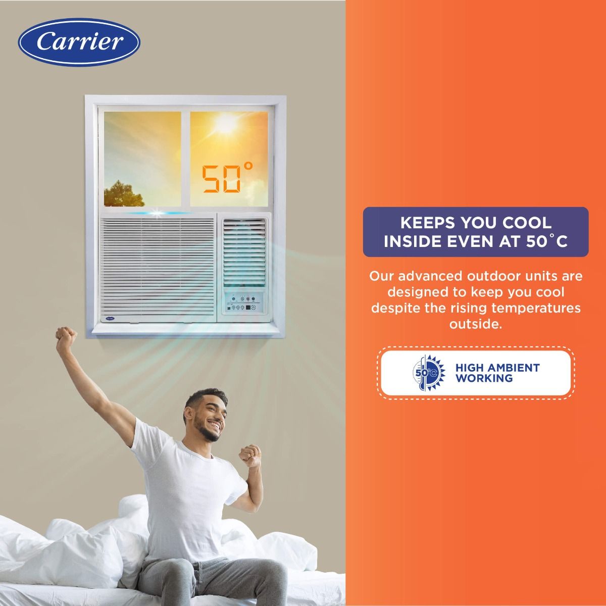 Carrier 2 Ton 3 Star Window AC with Energy Saver Mode (Estrella Fx 24K, White)