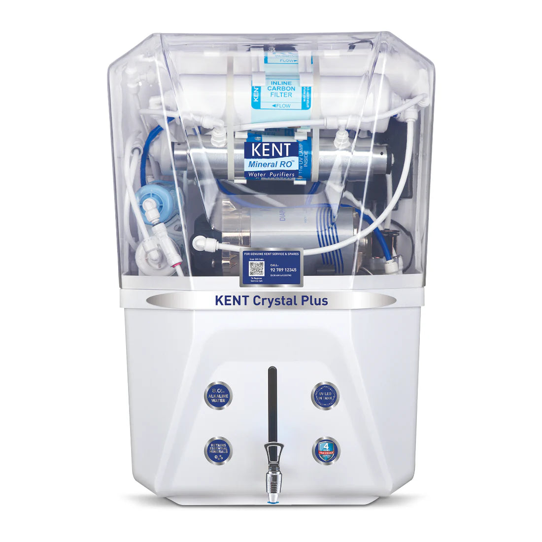 KENT Crystal Plus Water Purifier Next Gen RO Water Purifier with Alkaline that Enhances pH Level of the Purified Water up to 9.5