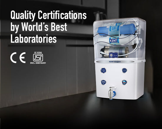 KENT Elegant RO Water Purifier | RO+UF+TDS Control, 8L Tank, In-Tank UV, Black