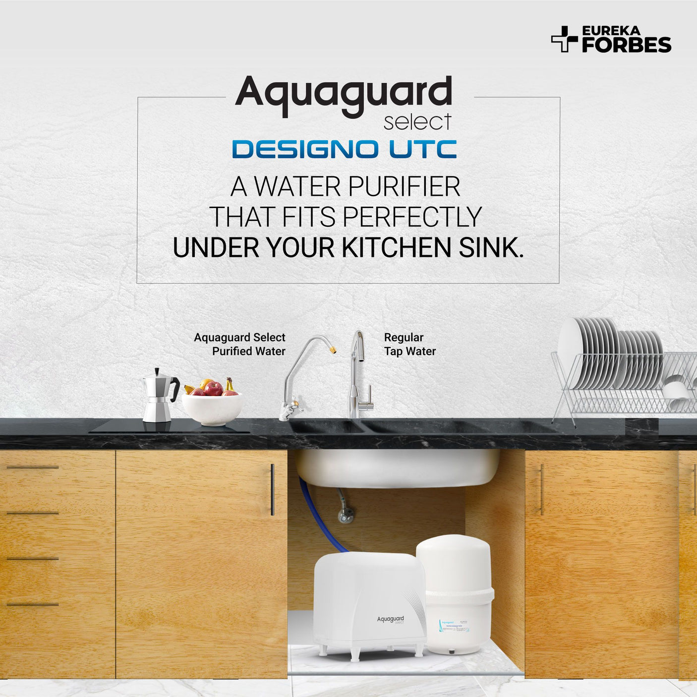 Eureka Forbes Aquaguard UTC RO+UV+MTDS Water Purifier,8-litres,Biotron Technology,White