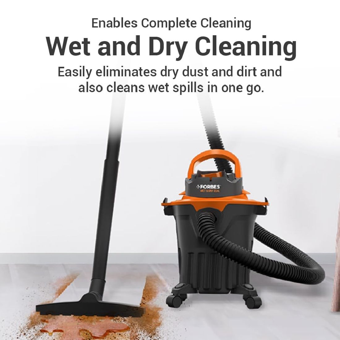 EUREKA FORBES ZEAL Wet & Dry Vacuum Cleaner with Reusable Dust Bag  (Black, Orange)