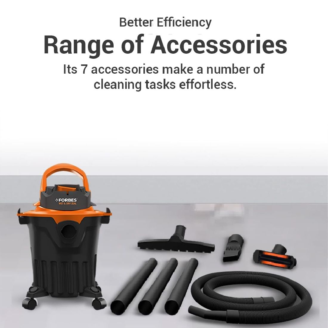 EUREKA FORBES ZEAL Wet & Dry Vacuum Cleaner with Reusable Dust Bag  (Black, Orange)