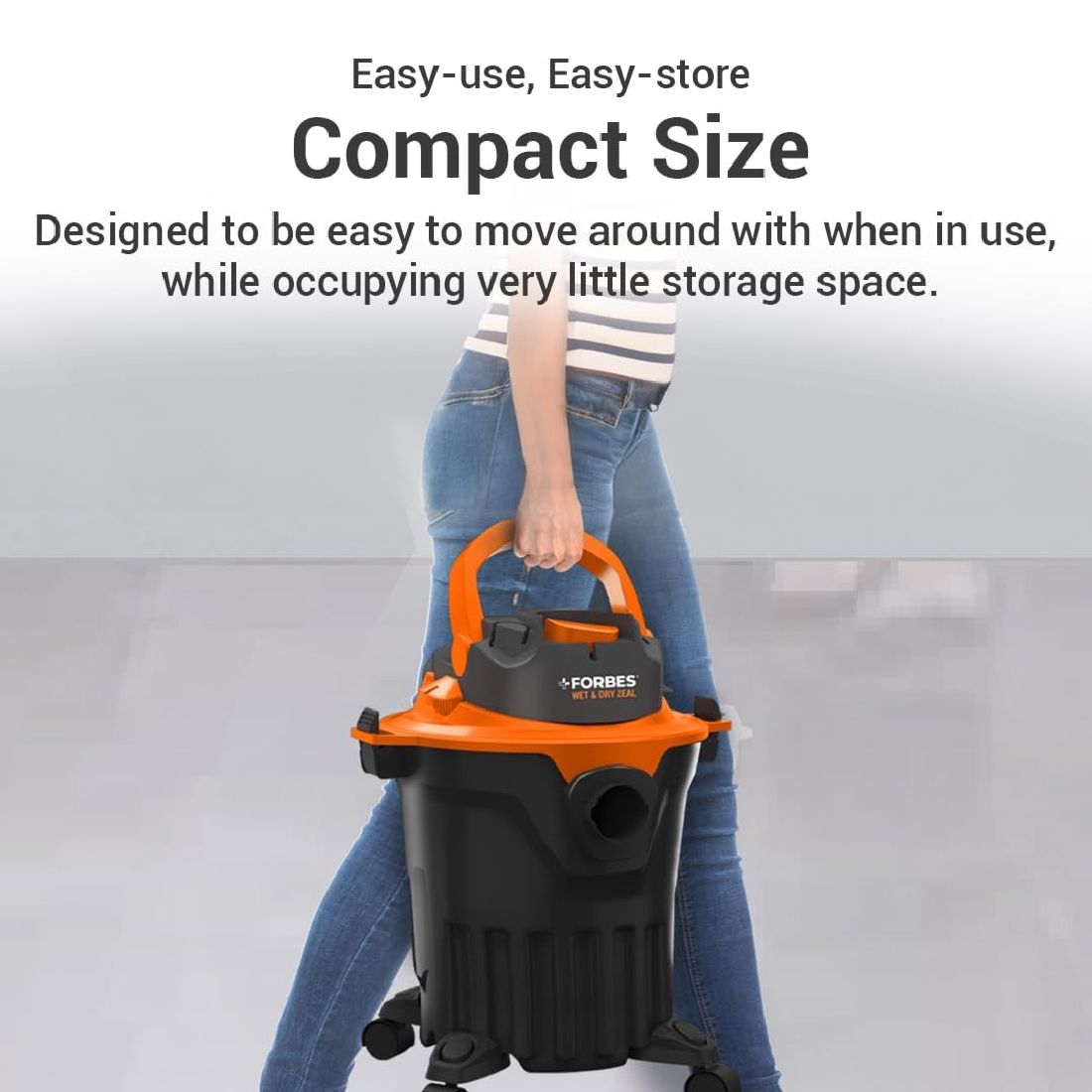 EUREKA FORBES ZEAL Wet & Dry Vacuum Cleaner with Reusable Dust Bag  (Black, Orange)