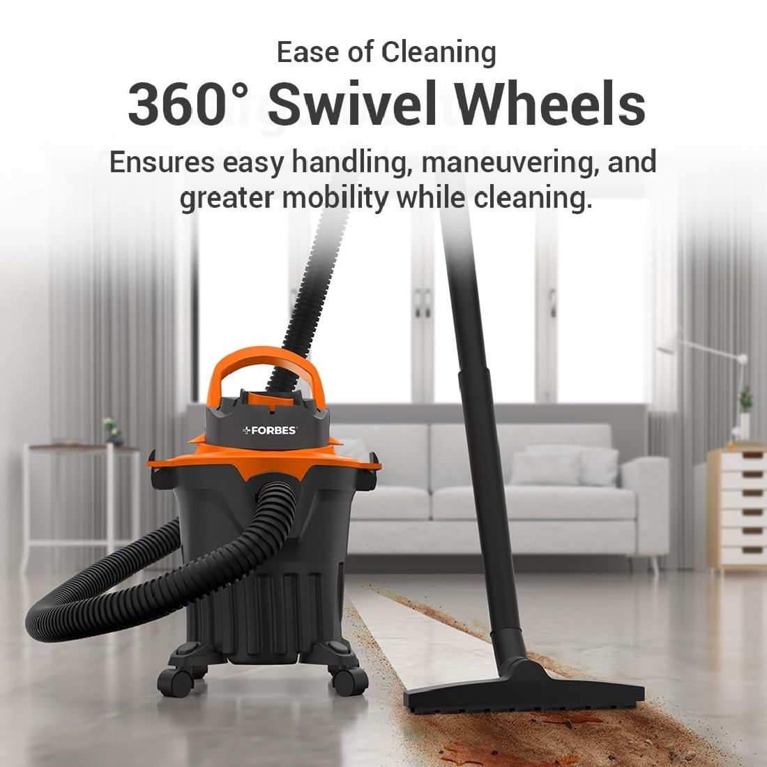 EUREKA FORBES ZEAL Wet & Dry Vacuum Cleaner with Reusable Dust Bag  (Black, Orange)