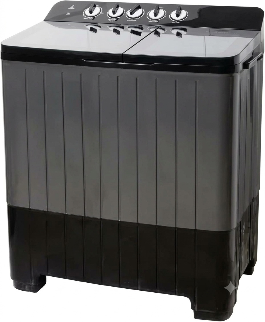 Voltas Beko 14 Kg Semi-Automatic Top Load Washing Machine | 5 Star, Double Waterfall, Black/Grey | WTT140UPA/BKSS