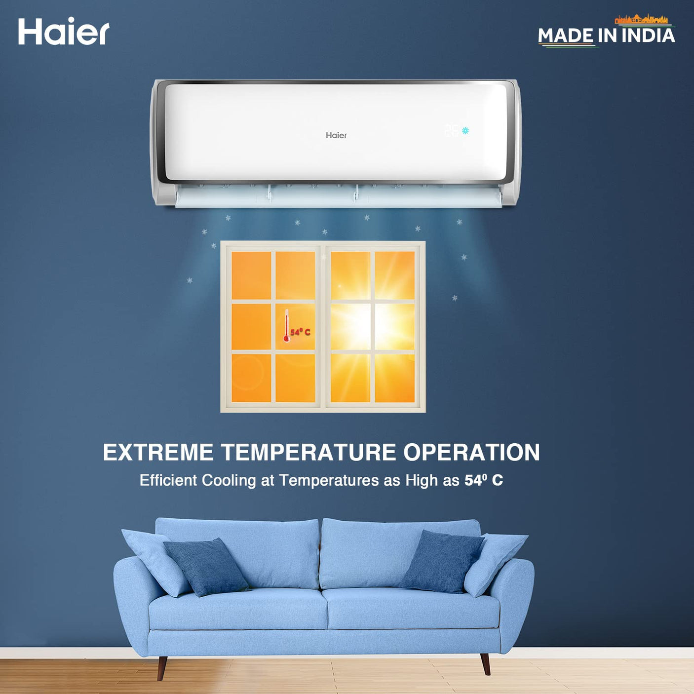Haier 1.6 Ton 3 Star Split AC: Copper, Antibacterial Filter  (HS19T-TXS3BE-FS)