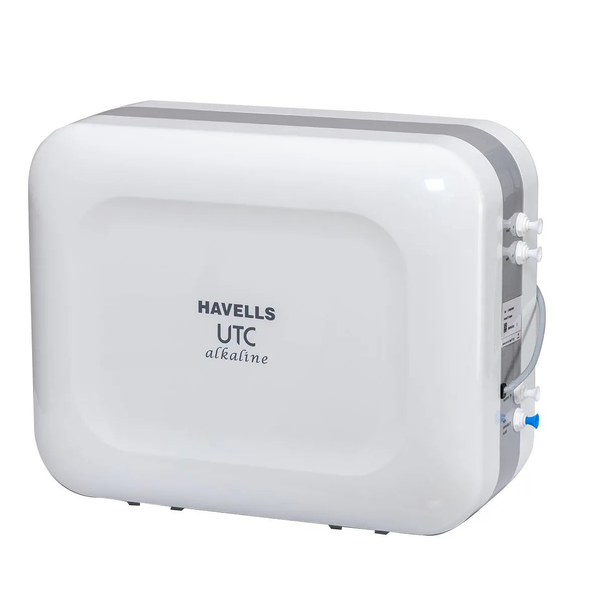 Havells UTC Alkaline 8L Water Purifier, 360-degree rotation Faucet, Cu+Zn+natural minerals, 8 stage Purification, Plasto-Steel tank, RO+UV, (Grey & White), Suitable for Borwell,tanker, municipal water