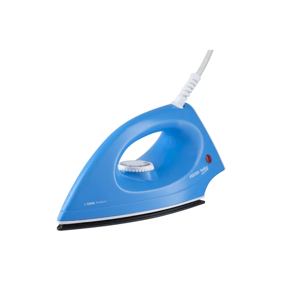 Voltas Beko 1000 W Dry Iron (I1000VD-BU, Blue, with Crease-busting Greblon Soleplate)