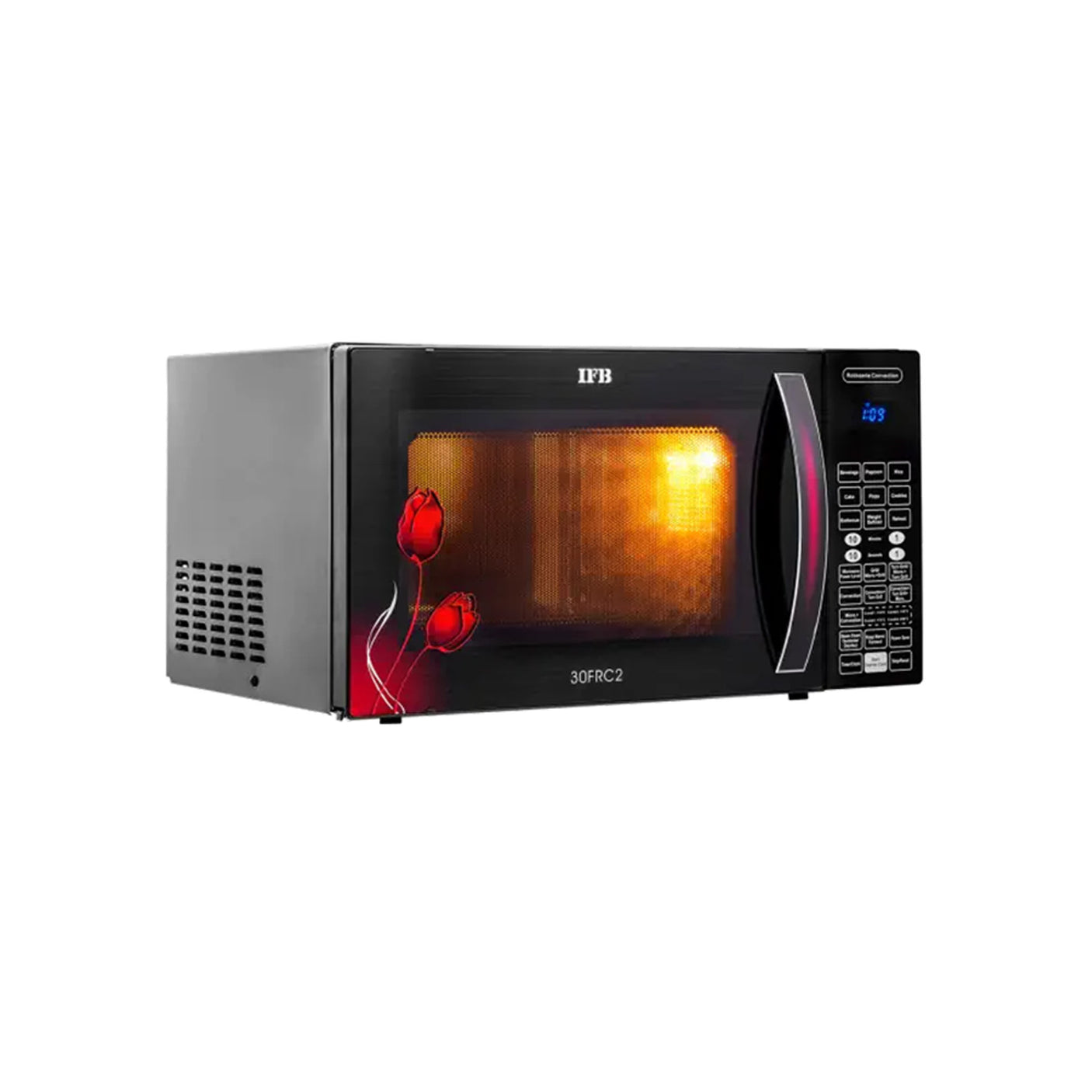 Top-tier tech: IFB 30FRC2 - Best 30 L black rotisserie convection microwave.