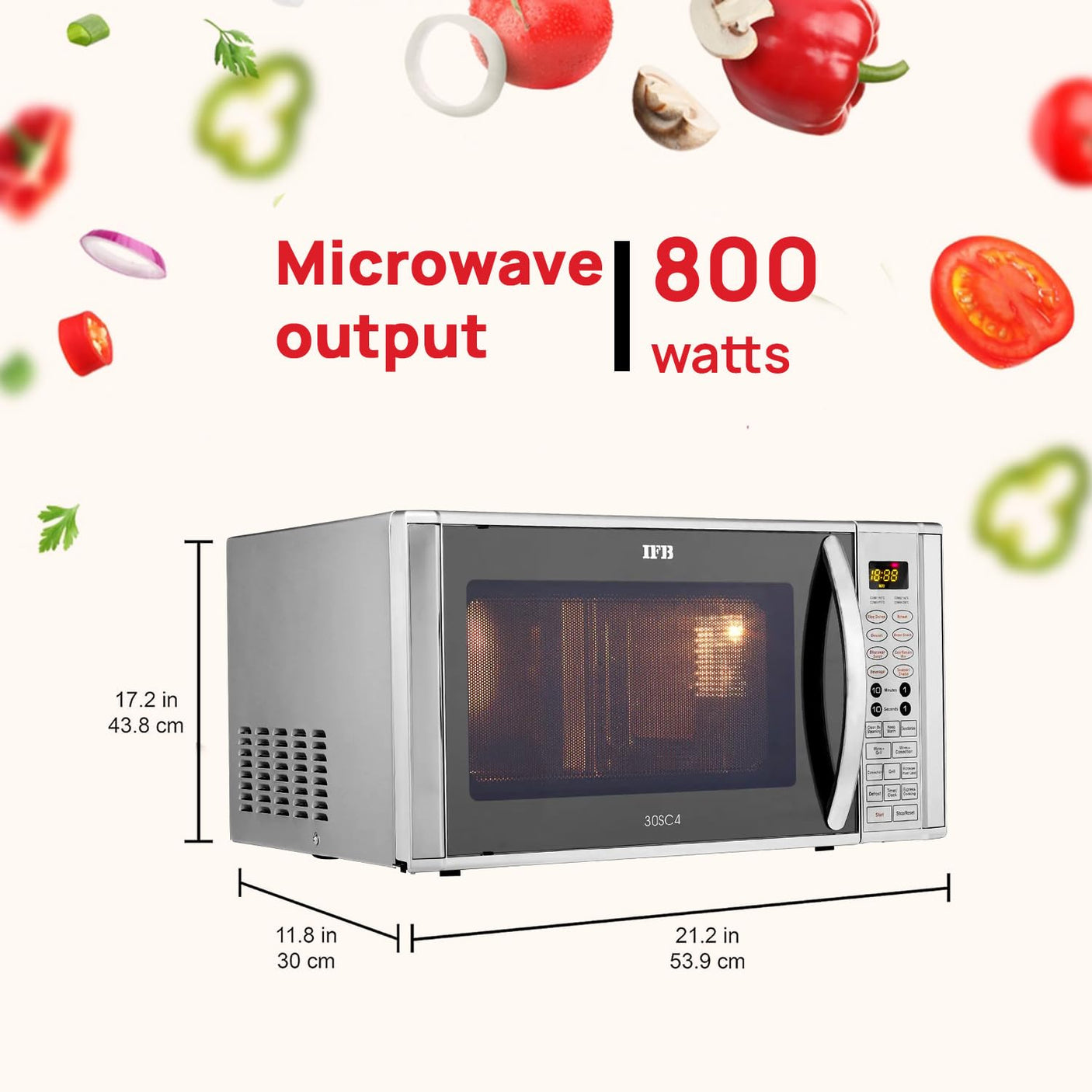 IFB 30 L Convection Microwave Oven (30SC4, Metallic Silver)