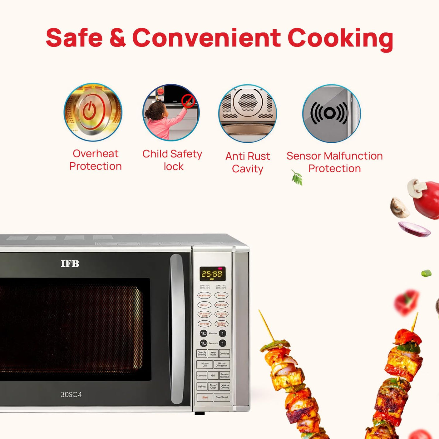 IFB 30 L Convection Microwave Oven (30SC4, Metallic Silver)