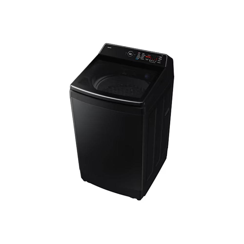 Samsung 12 kg 5 Star AI Wash Top Load Washing Machine with Heater, Eco Bubble, BubbleStorm, Dual Storm Pulsator, Soft Close Lid, Black Caviar (WA80F12B6B, 2025 Model)