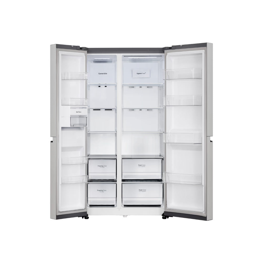 LG 650L 3-Star Side-by-Side Refrigerator with Hygiene Fresh+™, DoorCooling+™, Smart Diagnosis™, Urban Steel Finish, (GL-B257EUS3)