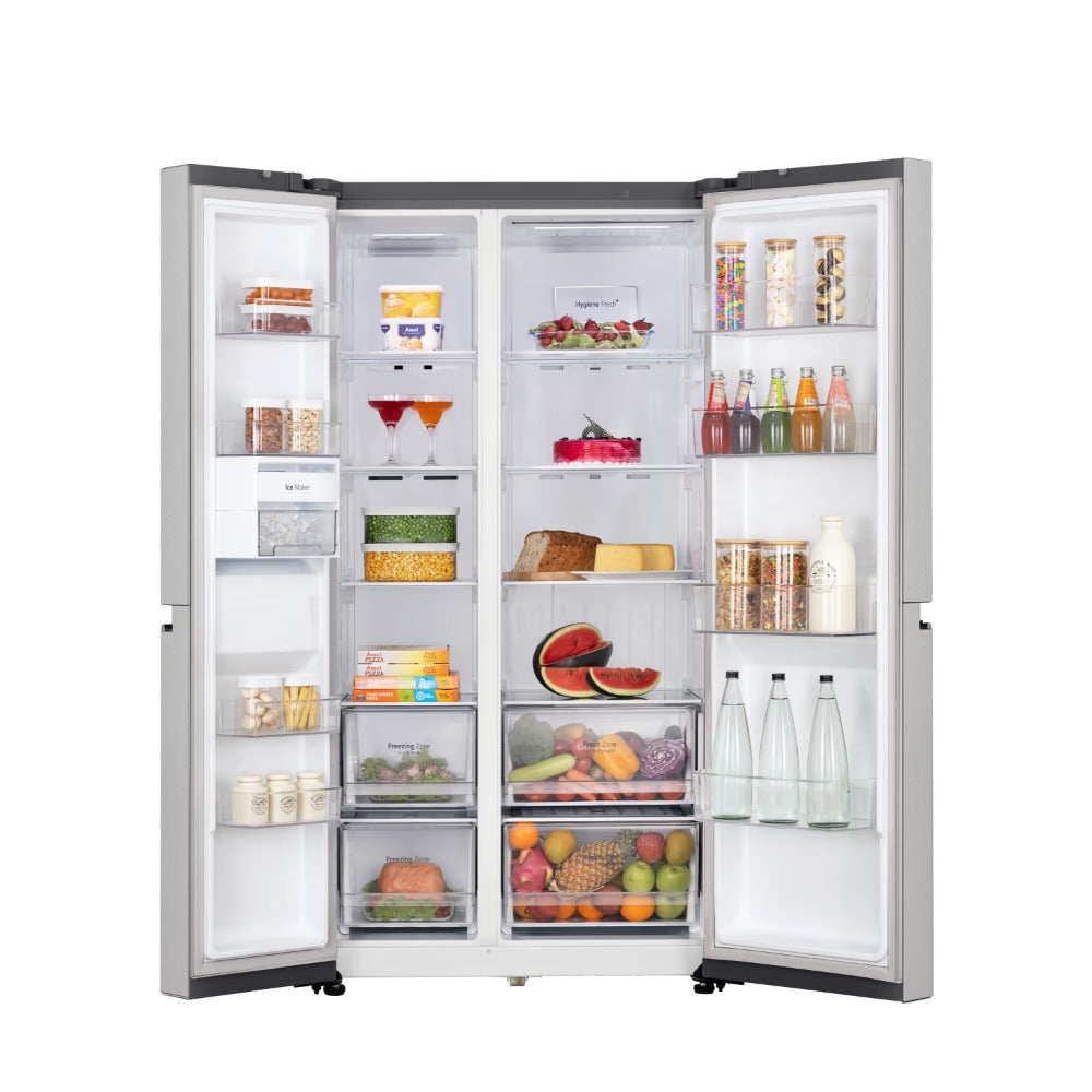 LG 650L 3-Star Side-by-Side Refrigerator with Hygiene Fresh+™, DoorCooling+™, Smart Diagnosis™, Urban Steel Finish, (GL-B257EUS3)