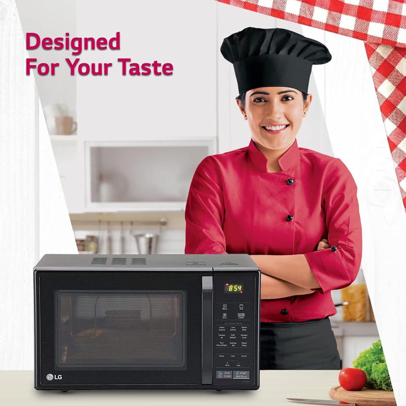 LG 21 L Convection Microwave Oven Glossy Black MW MC2146BG
