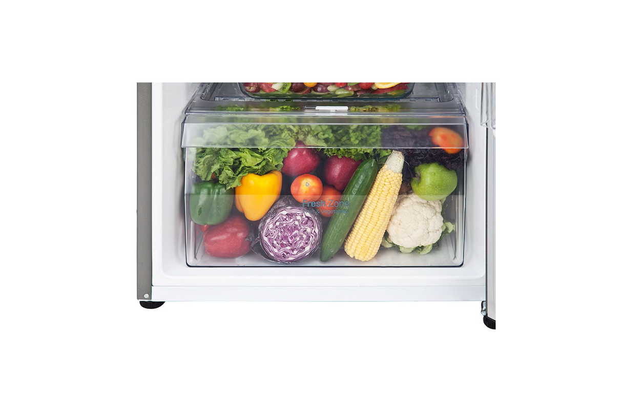 LG 242 L with Inverter Refrigerator Freezer on top, Dazzle Steel REF GL-N292BDSY