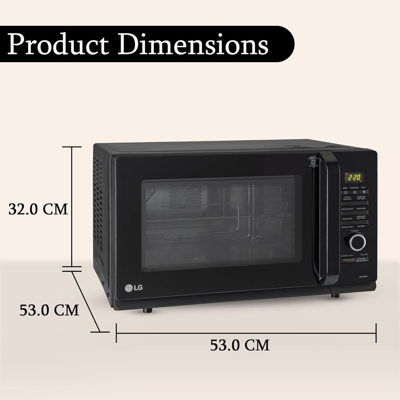 LG 32L Convection Microwave with Motorized Rotisserie  MW MC3286BLU
