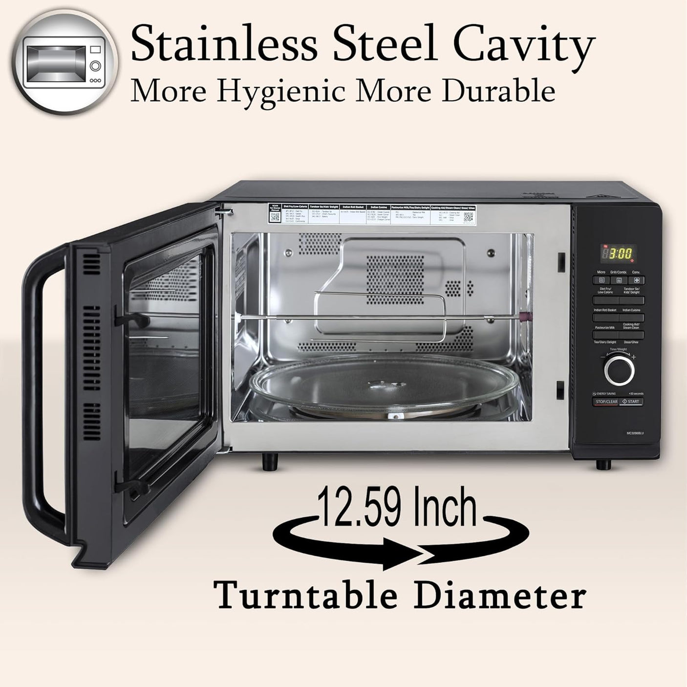 LG 32L Convection Microwave with Motorized Rotisserie  MW MC3286BLU