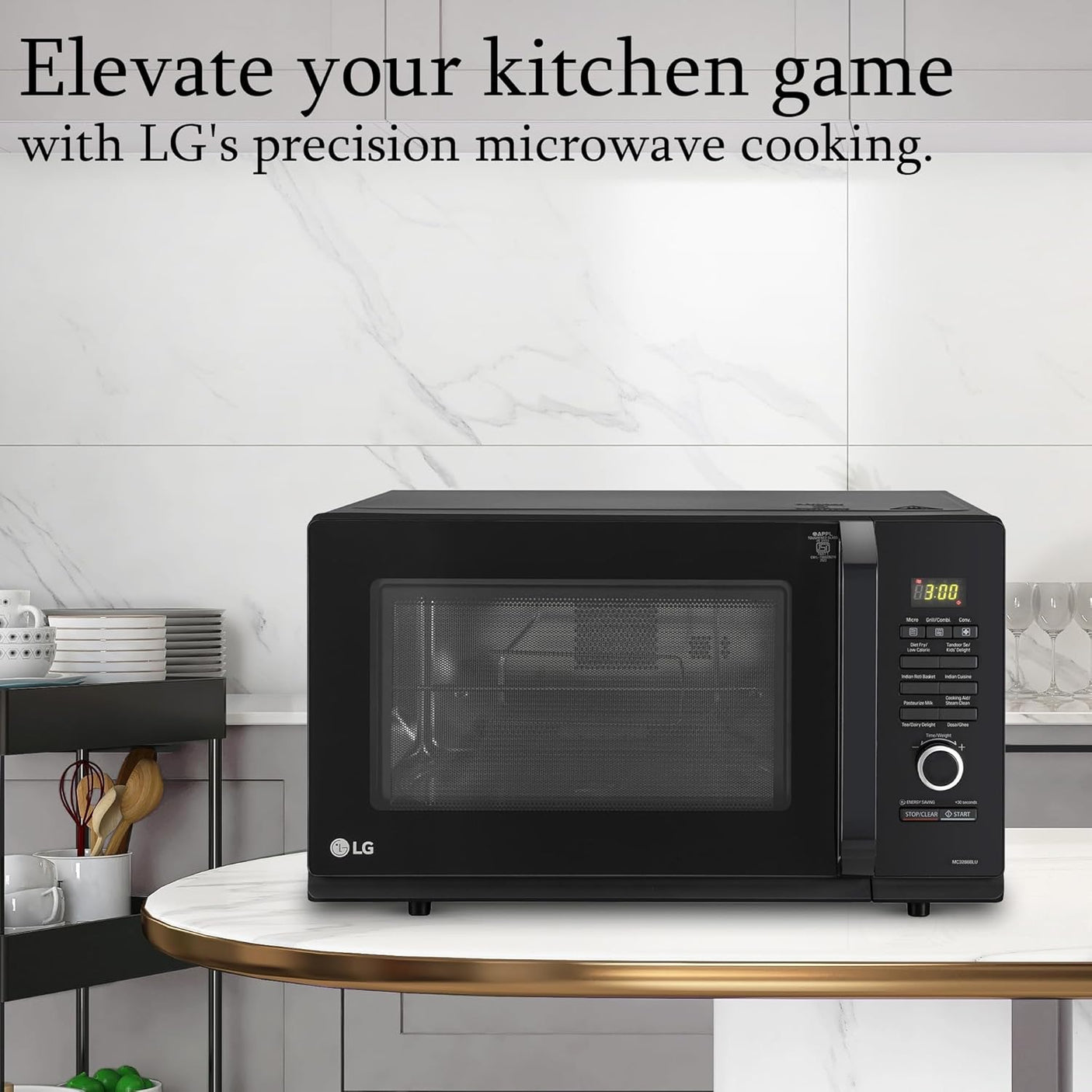 LG 32L Convection Microwave with Motorized Rotisserie  MW MC3286BLU