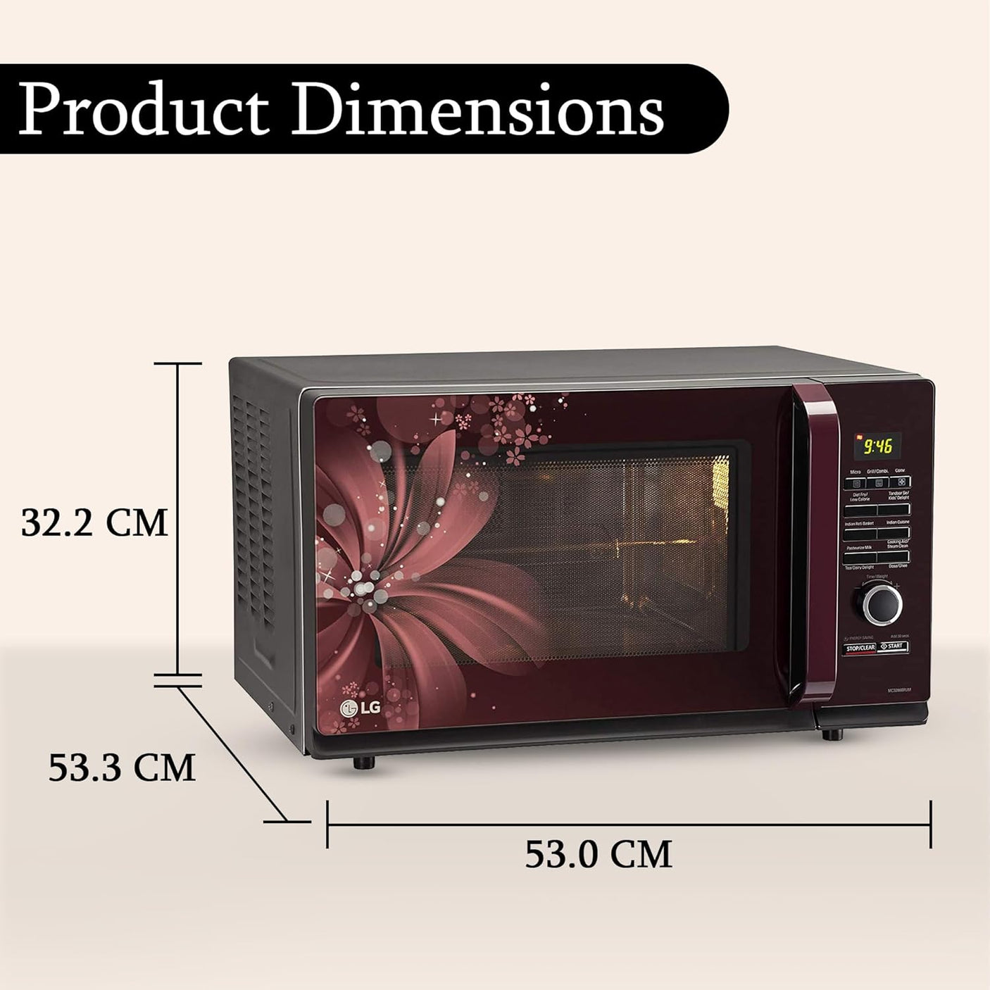 LG 32 L Convection Microwave Oven  Black MW MC3286BRUM