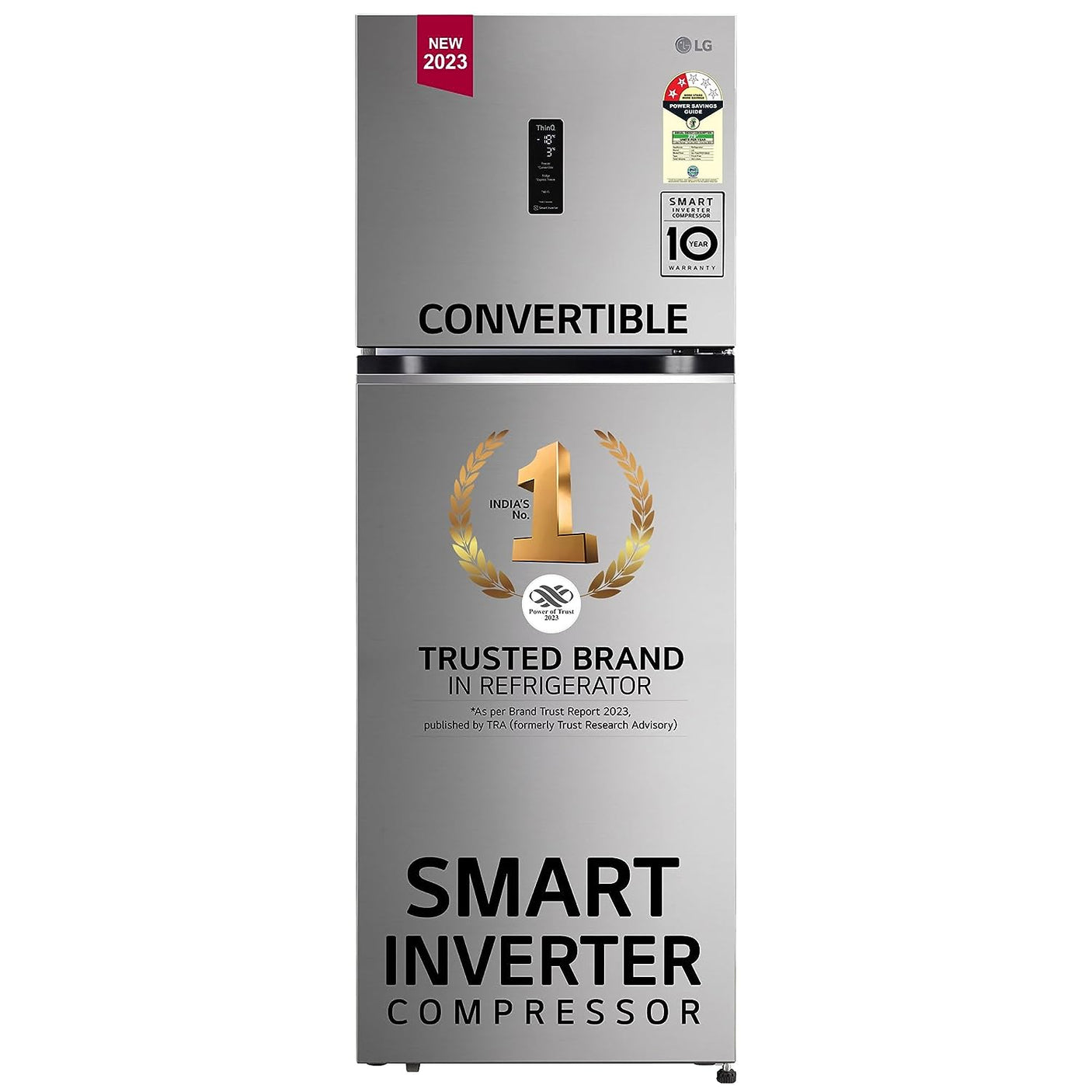 LG 322 L 2 Star Frost-Free Smart Inverter Wi-Fi Double Door Refrigerator Appliance ( Shiny Steel, Convertible & Door Cooling+ GL-T342TPZY,