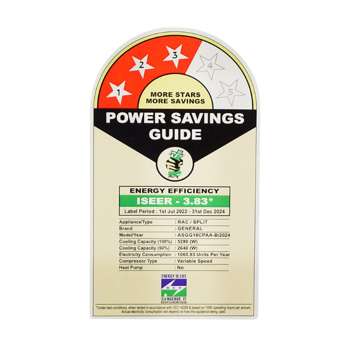 O General 1.5 Ton 3 Star TROPICAL Inverter Split AC ASGG18CPAB-B
