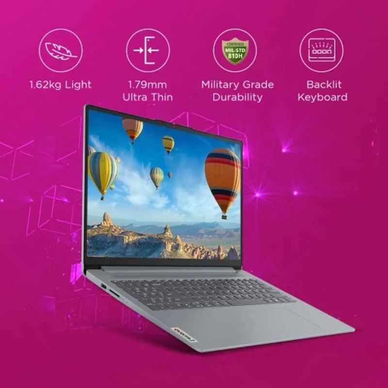 Lenovo IdeaPad Slim 3 Intel Core i3 13th Gen Windows 11 Home Laptop, 82X700G3IN ( Arctic Grey, 8GB-512GB )