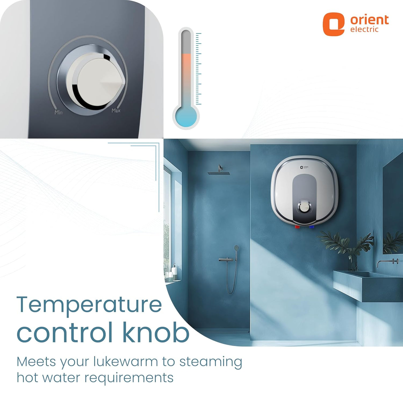 Orient Aquator 25L Water Heater, Manual, BEE 5 Star Energy Rating (GLASSLINE 25L)