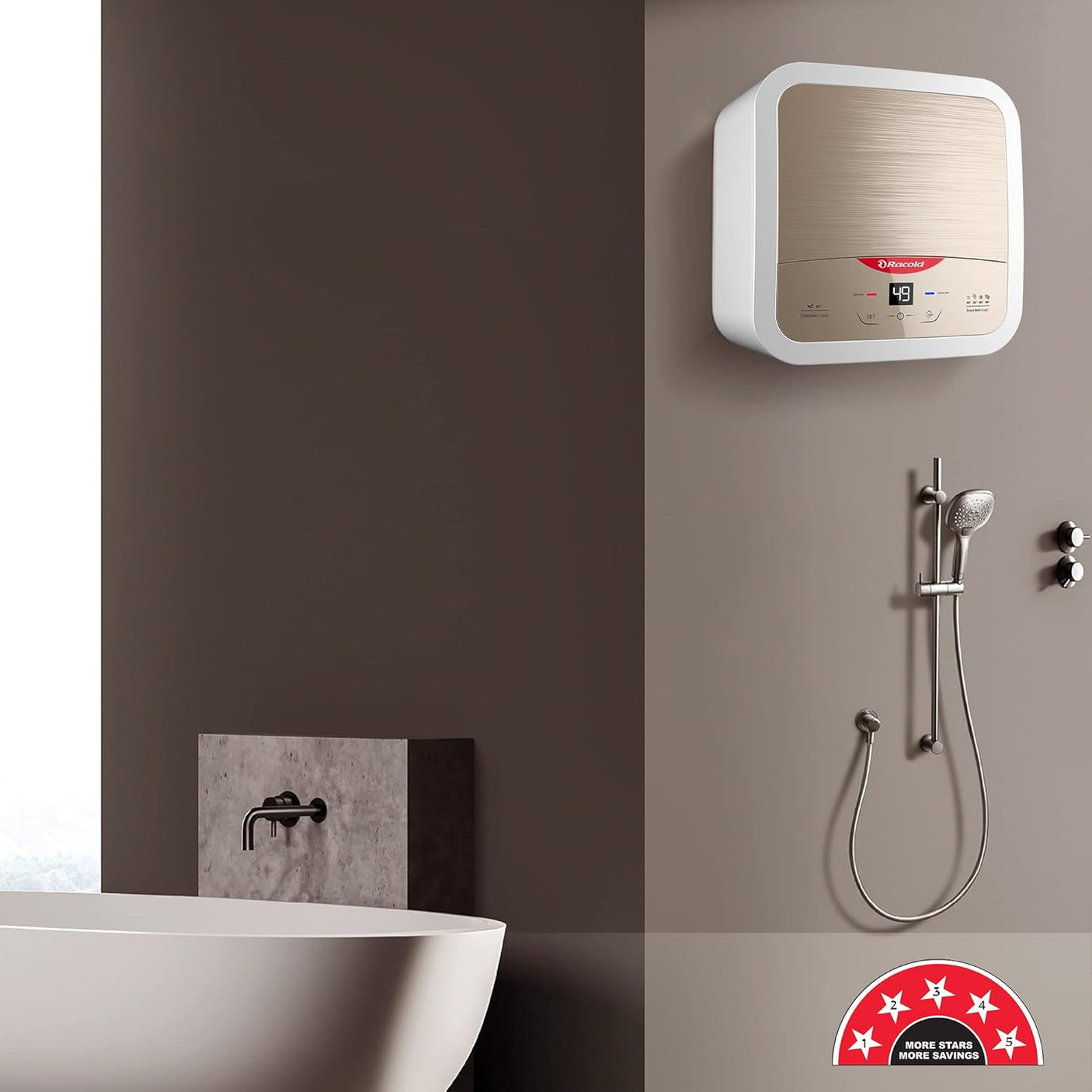 Racold Omnis DG 25L 5-Star Storage Geyser (Sandstorm Gold)