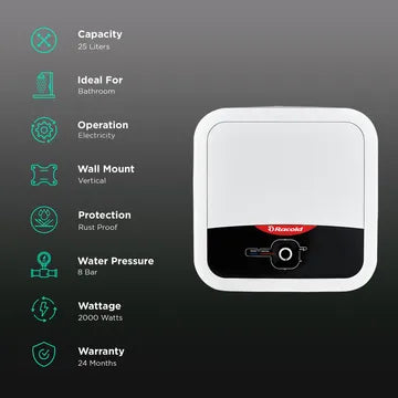 Racold Omnis RS 25L 5-Star Storage Water Geyser (White, 2000W)