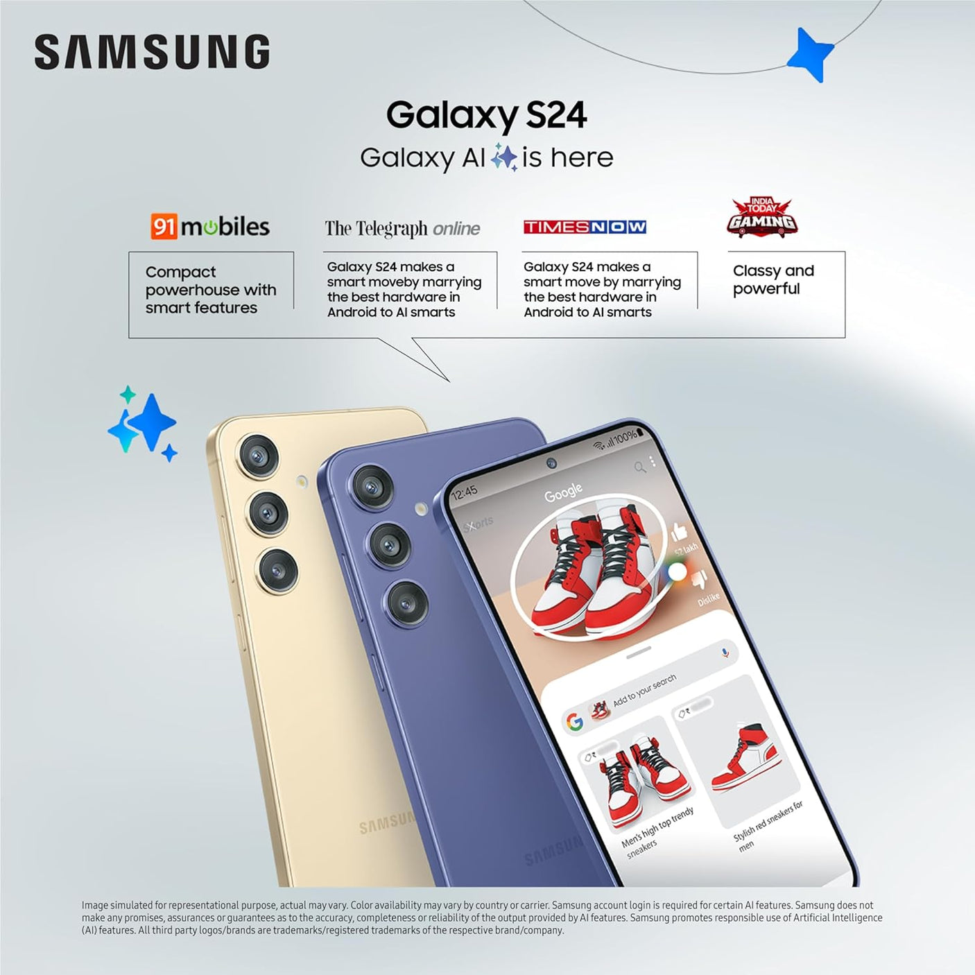 SAMSUNG Galaxy S24 5G (8GB RAM, 256GB, Onyx Black) (SAM GLXY S24 SM-S921B (O.BLK) 8/256G)