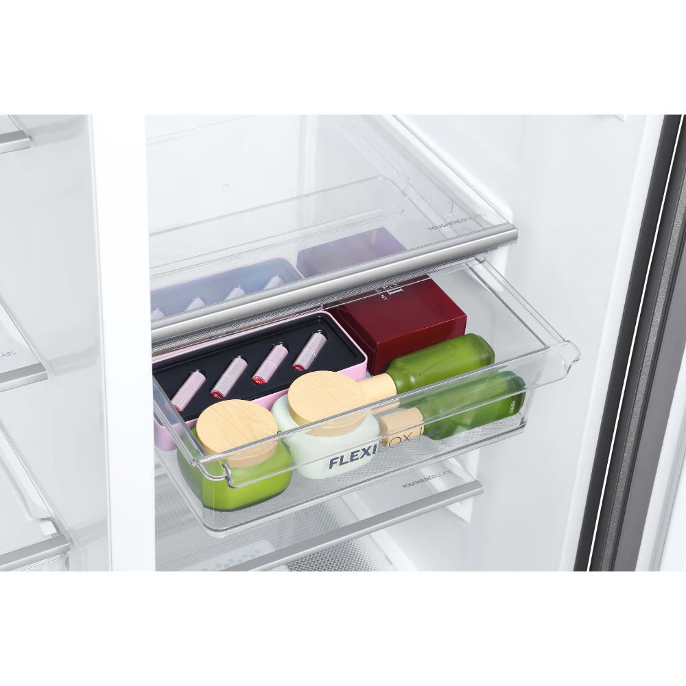 Haier 598 Litres 3 Star Frost Side-by-Side Smart Wifi Enabled Refrigerator with Digital Control Panel (HRT-683KGU1, Black Glass)
