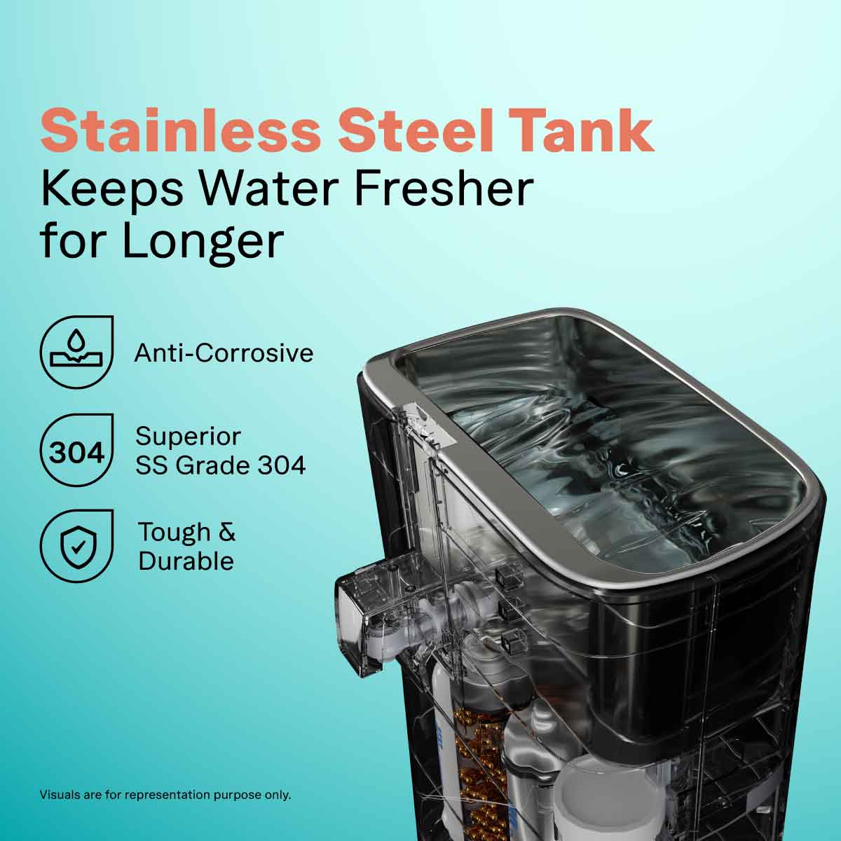 Aquaguard Enrich Superio UV+UF+SS 2X Water Purifier | Stainless Steel Tank, Active Copper, Black