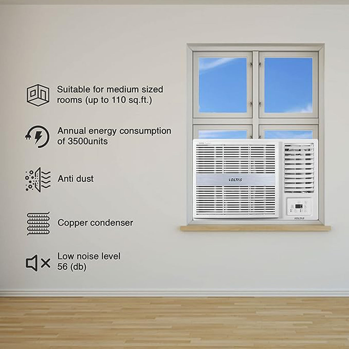Stay Cool with Voltas 2023 Model: Turbo Mode, Copper, 1 Ton AC