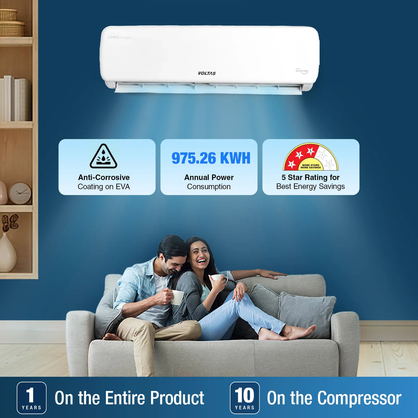 Voltas 1.5 Ton 3 Star Split Air Conditioner 183V Vectra Prime