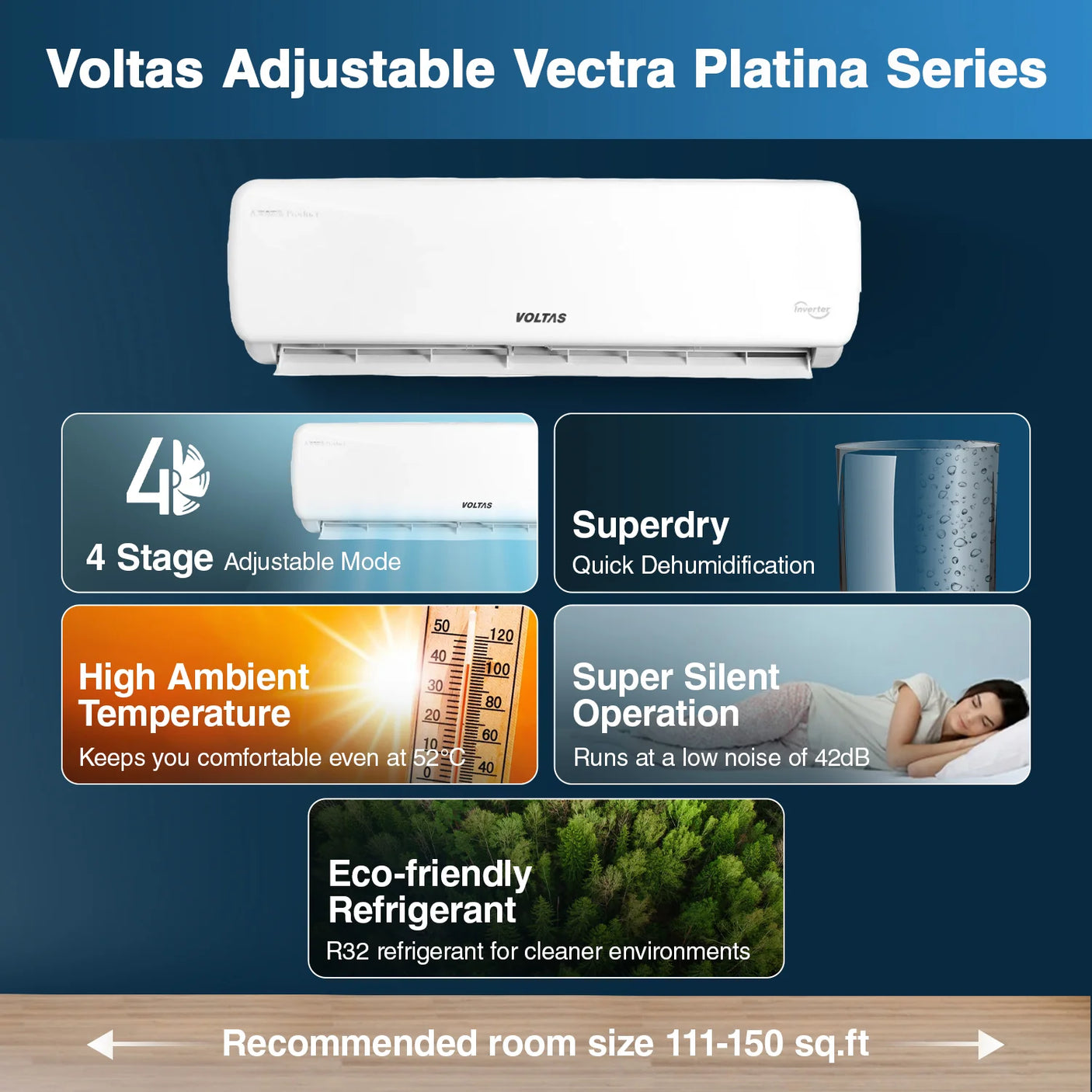 Voltas 1.5 Ton 3 Star Split Air Conditioner 183V Vectra Prime