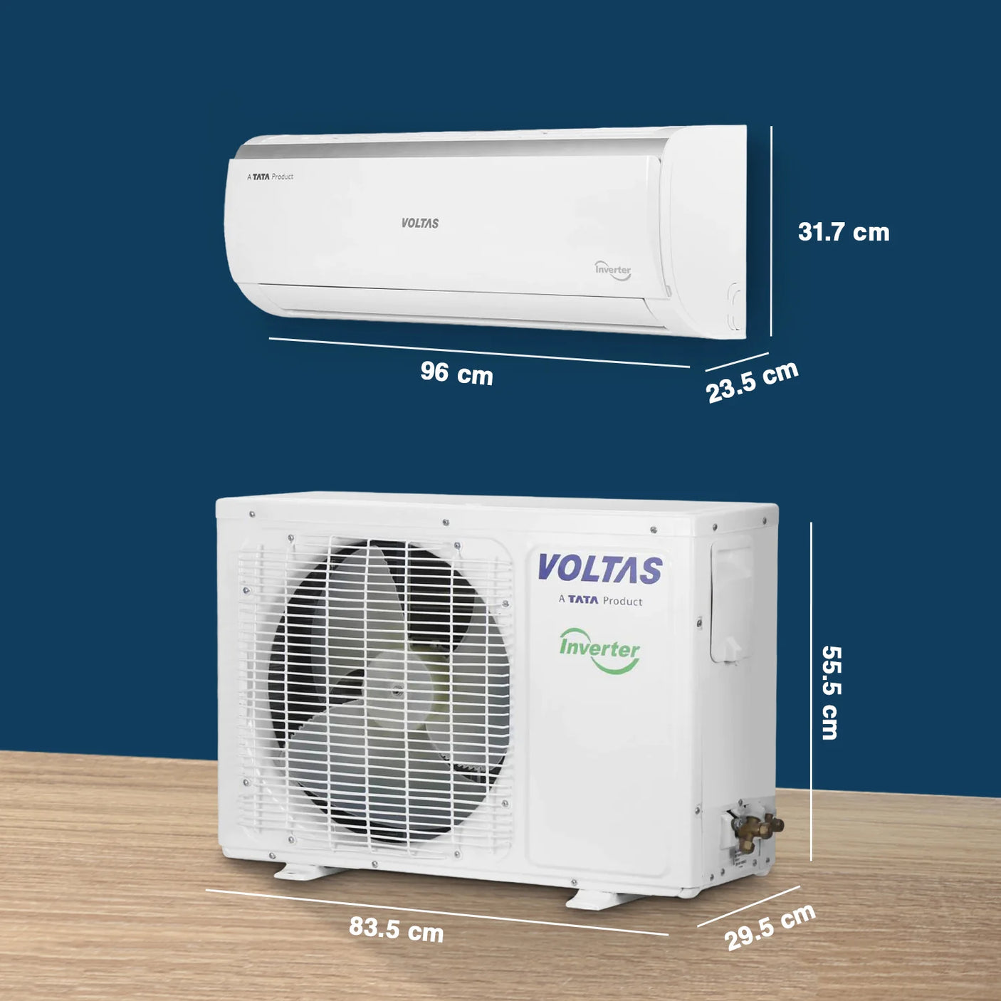 Voltas 1.5 Ton 5 Star Inverter Split AC 185V Vectra Elite, White