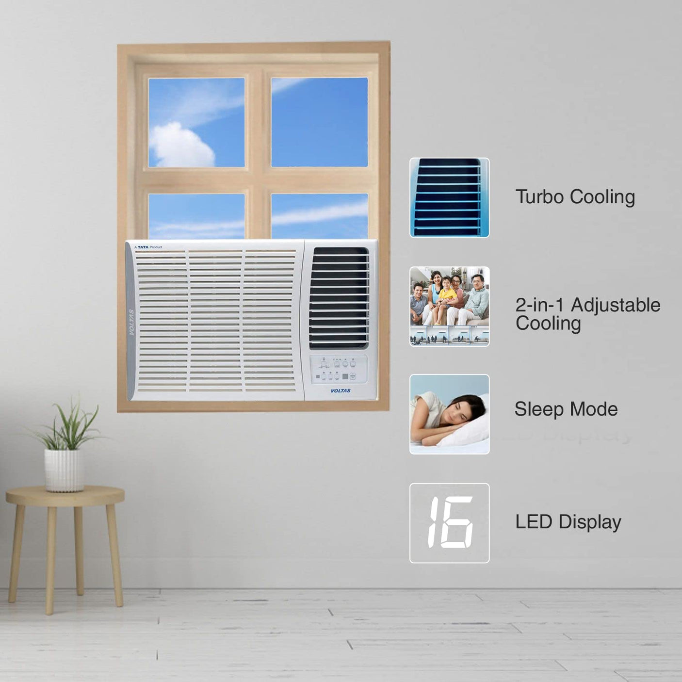Voltas 1.5 Ton 5 Star Window Air Conditioner 185V Vertis Elite-1